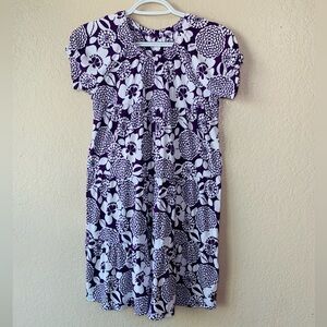Garnet Hill Kids Purple White Floral Tiered Spring Cottagecore Dress Size 12